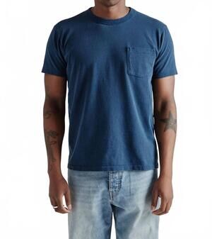 NEW VELVA SHEEN pigment dyed crew pocket tee in navy